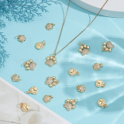 18Pcs 3 Styles Brass Micro Pave Cubic Zirconia Charms&nbsp;KK-WR0012-51