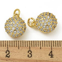 Rack Plating Brass Micro Pave Clear Cubic Zirconia Charms&nbsp;KK-Z067-23G-01