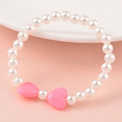 Imitation Pearl Acrylic Beaded Stretch Kids Bracelets&nbsp;BJEW-JB02071