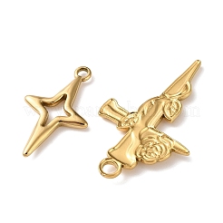 10Pcs 304 Stainless Steel Pendants&nbsp;STAS-P426-08G
