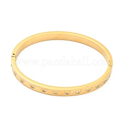 Ion Plating(IP) 304 Stainless Steel Bangle with Rhinestone&nbsp;BJEW-Q768-01G