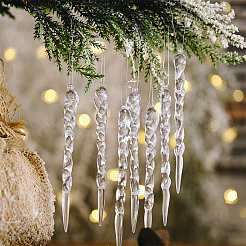45Pcs Christmas Plastic Icicle Drop Pendant Decorations&nbsp;DIY-WR0003-04