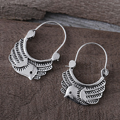 Bird Zinc Alloy Hoop Earrings&nbsp;FS-WG5FA0D-01