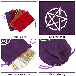 4Pcs 4 Colors Velvet Tarot Cards Storage Drawstring Bags&nbsp;TP-CN0001-32