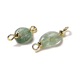Natural Green Strawberry Quartz Connector Charms&nbsp;FIND-C046-11B-G