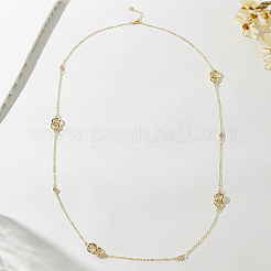 Simple Iron Double Ring Cable Chain Long Necklaces for Women&nbsp;WE4391