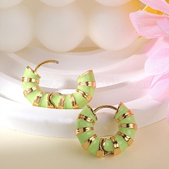 Enamel Striped Thick Hoop Earrings&nbsp;JE1110D