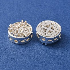 Brass Micro Pave Clear Cubic Zirconia Beads&nbsp;CU-CBAEC99-27S
