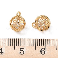 Brass Micro Pave Clear Cubic Zirconia Pendants&nbsp;KK-D261-01G-03