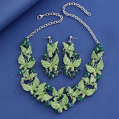 Alloy Enamel & Rhinestone Pendant Necklaces & Stud Dangle Earrings&nbsp;FS-WG46FE4-04
