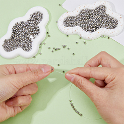 2000Pcs 304 Stainless Steel Hollow Round Seamed Beads&nbsp;STAS-DC0015-79