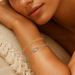 2 Bags 2 Colors Brass Snake Chain Bracelets for Women&nbsp;BJEW-GO0001-09