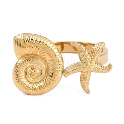 304 Stainless Steel Open Cuff Rings for Women&nbsp;RJEW-A049-06G
