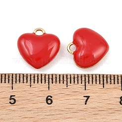 Brass with Red Enamel Charms&nbsp;KK-CBA0C67-03G