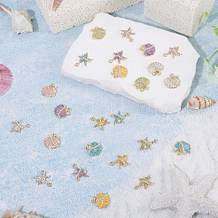 24Pcs 12 Styles Zinc Alloy Enamel Pendants&nbsp;ENAM-TA0004-23