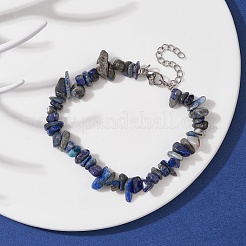 Natural Lapis Lazuli Chips Beaded Bracelet&nbsp;BJEW-JB09686-06