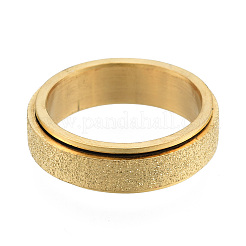 201 Stainless Steel Sand Blast Rotating Finger Ring&nbsp;RJEW-N043-06LG