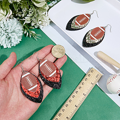 2 Pairs 2 Colors Synthetic Leather Dangle Earrings&nbsp;EJEW-CL0001-01B