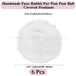Handmade Faux Rabbit Fur Pom Pom Ball Covered Pendants&nbsp;WOVE-GF0001-03