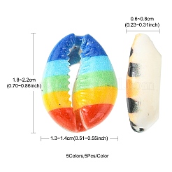 40Pcs 5 Styles Printed Natural Cowrie Shell Beads&nbsp;SHEL-FS0001-05
