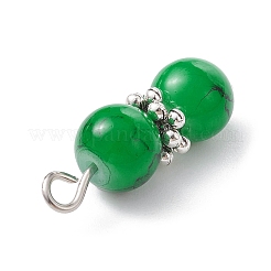 10Pcs 10 Color Baking Paint Glass Round Beaded Pendants&nbsp;PALLOY-JF02271