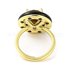 Rack Plating Round Brass Enamel Adjustable Rings&nbsp;RJEW-U004-01E-G