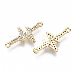 Brass Micro Cubic Zirconia Normal Links Connectors&nbsp;KK-N231-78-NF