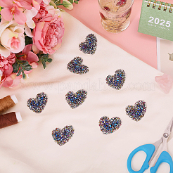 12Pcs Glitter Resin Hotfix Rhinestone(Hot Melt Adhesive On The Back)&nbsp;PATC-CA0001-15