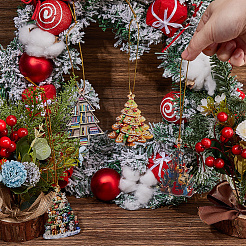 4 Bags 4 Styles Acrylic Christmas Tree Pendant Decorations&nbsp;AJEW-DC0003-57A