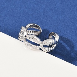 Brass Adjustable Cuff Rings for Women&nbsp;RJEW-H256-18P