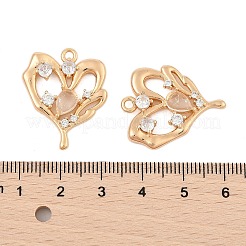 Brass Micro Pave Cubic Zirconia Pendants&nbsp;KK-L223-019G