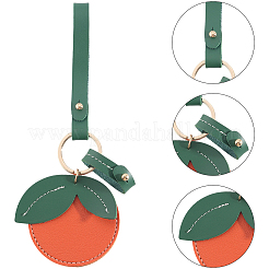 1Pc PU Imitation Leather Alloy Tangerine Keychains&nbsp;KEYC-SP0001-47