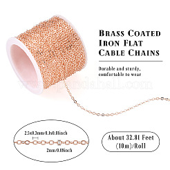 Brass Coated Iron Flat Cable Chains&nbsp;CH-TAC0007-02RG