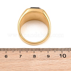 304 Stainless Steel with Natural Tiger Eye Finger Rings for Men&nbsp;SA-CBA3D5E-02G