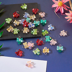 36Pcs 6 Colors Glass Pendants&nbsp;FIND-TA0004-21