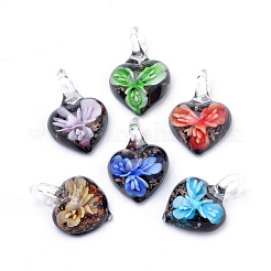 Handmade Gold Sand Lampwork Pendants&nbsp;LAMP-R138-06A-B