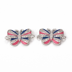 Brass Micro Pave Cubic Zirconia Connector Charms&nbsp;KK-E068-VB407-2