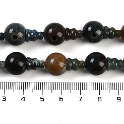 Natural Indian Agate 3-Hole Guru Beads Strands&nbsp;G-H064-E02-01