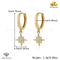 Elegant S925 Silver Star Earrings with Micro Inlaid Zirconia&nbsp;DE4075-1