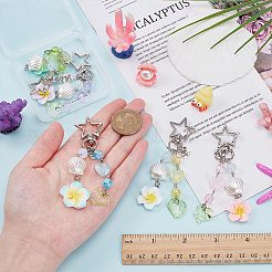 5Pcs Acrylic & ABS Plastic Imitation Pearl & Glass & Resin Pendant Decorations&nbsp;HJEW-WR00027