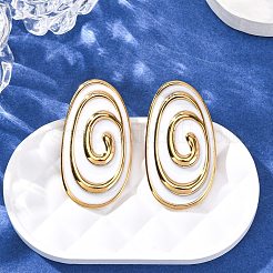 304 Stainless Steel Oval Stud Earrings&nbsp;EJEW-A136-04G