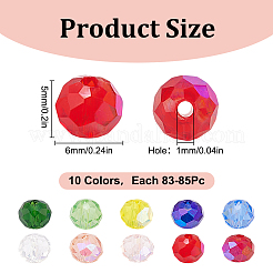 10 Strands 10 Colors Electroplate Glass Beads Strands&nbsp;EGLA-GO0001-04