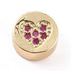 Rack Plating Brass Micro Pave Cubic Zirconia Beads&nbsp;ZIRC-C035-26G