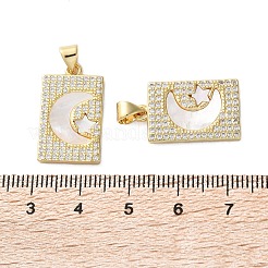 Brass Micro Pave Cubic Zirconia Pendants&nbsp;KK-U070-15G