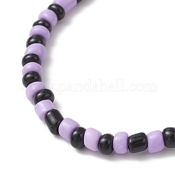7Pcs Halloween Theme Glass Seed Round Beads Stretch Bracelets&nbsp;BJEW-JB12108