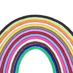 14 Strands 14 Colors Flat Round Handmade Polymer Clay Beads&nbsp;CLAY-SZ0001-14