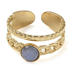 Synthetic Blue Lace Agate Finger Rings&nbsp;RJEW-U027-06G-09