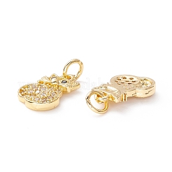 Brass Micro Pave Clear Cubic Zirconia Pendants&nbsp;ZIRC-M118-05G-RS