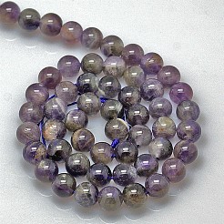 Natural Amethyst Round Bead Strands&nbsp;G-L170-8mm-03