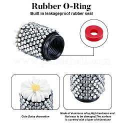8Pcs Resin Daisy & Alloy Rhinestone Tire Valve Stem Caps&nbsp;HJEW-DR00251